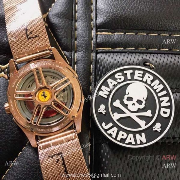 Copy Ferrari Gran Premio Automatico Men Watch Rose Gold White Dial 5