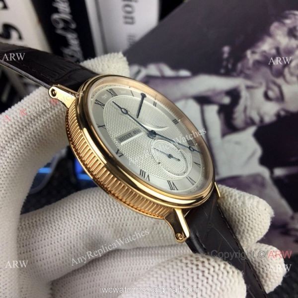 High Quality Copy Breguet Classique Mens Watch SS Black Leather Strap 5
