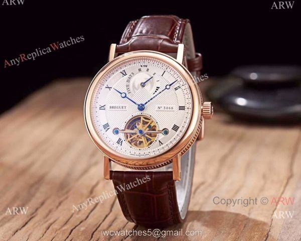 Replica Breguet Tourbillon Automatic 43mm Men Watch Rose Gold 5
