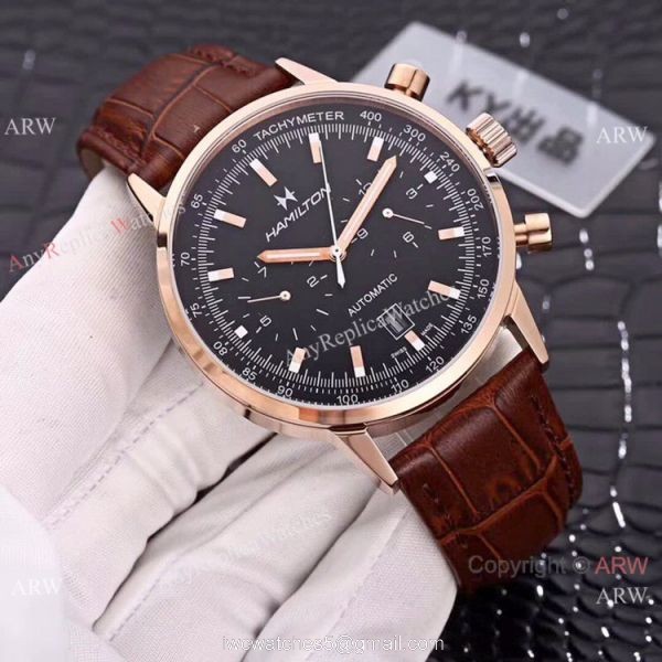 High Quality Copy Hamilton Grand Complications Men Watch SS Black Dial 5
