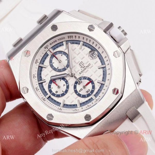 Audemars Piguet Royal Oak Offshore Chronograph SS White Dial 44mm watch Best Copy 5