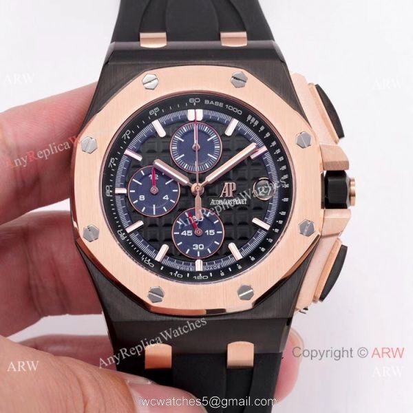 Audemars Piguet Royal Oak offshore Replica Watches SS Blue Sub-dials 5
