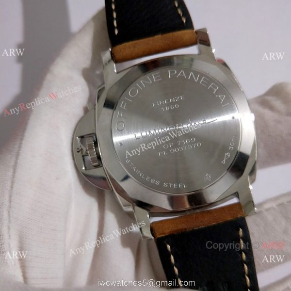 Replica Panerai PAM 904 Luminor DUE Watch SS Gray Face Green Marker 5