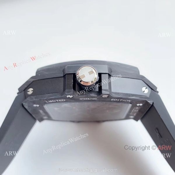 Swiss Grade Copy Hublot Spirit of Big Bang Tourbillon Carbon Watch Red Rubber Strap 5