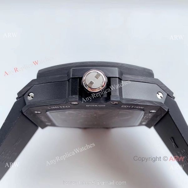Swiss Grade Replica Hublot Spirit of Big Bang Tourbillon Carbon 42mm Watch All Black 5