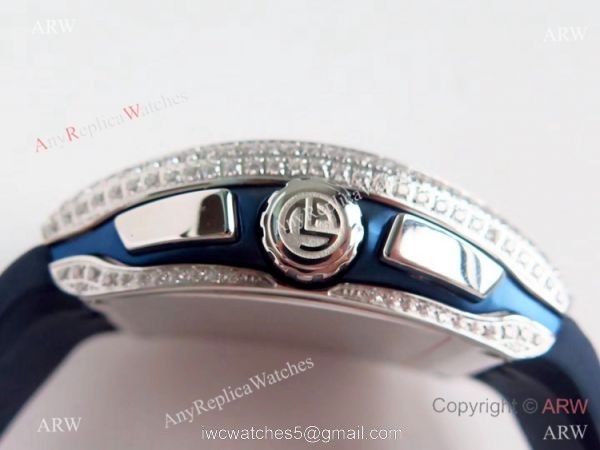 Swiss Clone Franck Muller Vanguard Yachting Blue Dial diamond Watch 7750 Movement 5