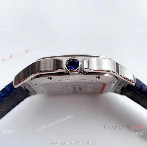 Hbbv6 Replica Cartier Santos Swiss 9015 Gradient Blue Dial Watch 5