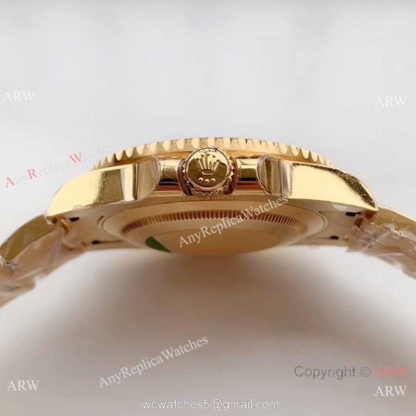 (EW) Replica Rolex GMT Master II Swiss ETA 2836 Yellow Gold Green Dial Watch 5