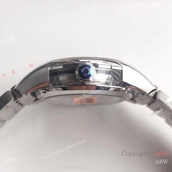 Swiss Grade Omega De Ville Hour Vision VSF 8500 Watch Stainless Steel Dark Blue Face 5