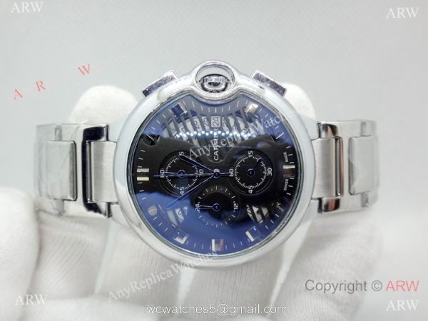Cartier Ballon Bleu De Stainless Steel Chronograph Watch Replica 5