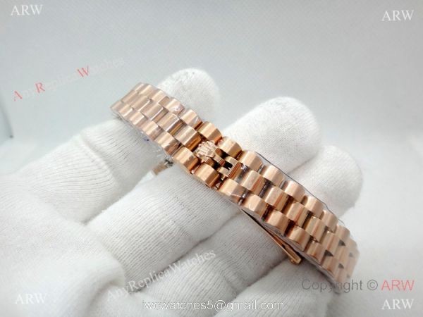 Rose Gold Rolex Presidential Replica Watch 28mm Women 5