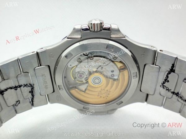 Swiss Grade Copy Patek Philippe Nautilus Jumbo Cal 324 Watch Stainless Steel Iced Out 5