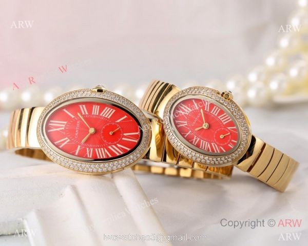 Best Quality Copy Cartier Baignoire Lovers Watch Rose Gold Black Dial 5