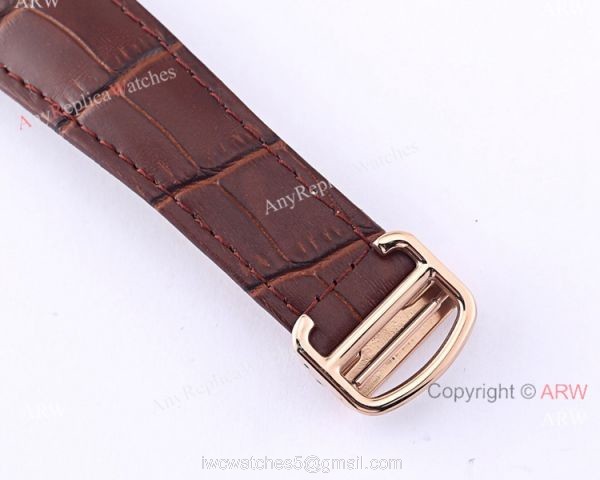 Cartier Tank Solo Moonphase Copy Watch White Dial Black Leather Strap 5