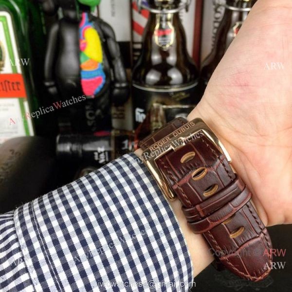 Roger Dubuis Excalibur 46 Skeleton Replica Watch Rose Gold White Dial 5
