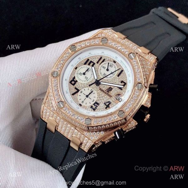 Copy Audemars Piguet Ice Royal Oak offshore Limited Edition Rubber Strap Watches 5