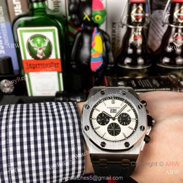Fake Audemars Piguet Royal Oak Automatic Watch Rose Gold Black Dial 5