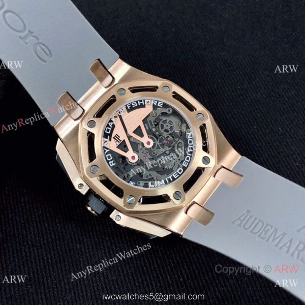 New Copy Audemars Piguet Royal Oak Offshore Limited Edition Watch Rose Gold Grey Face 5