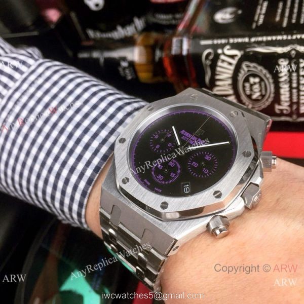 Copy Audemars Piguet Royal Oak Stainless Steel Blue Sub-dials Watch New Style 5