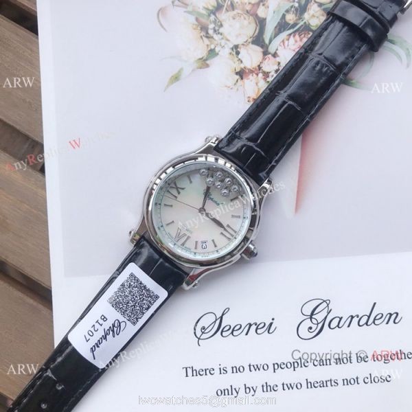 Replica Chopard Happy Sport 36mm Watches 2-Tone Rose Gold White Dial 5