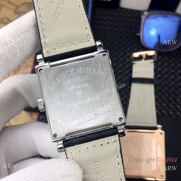 Replica Franck Muller Master Square Automatic Watch Rose Gold Diamond Arabic Dial 5