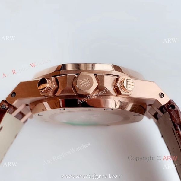 Swiss Copy Audemars Piguet Royal Oak Chronograph BF Asia 7750 Watch Rose Gold 5