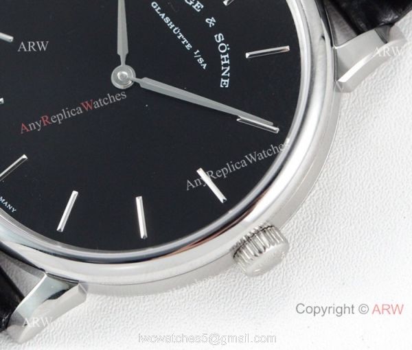 Swiss Grade A.Lange Sohne Saxonia Thin 2892 SS Black Dial Watch Super clone 5