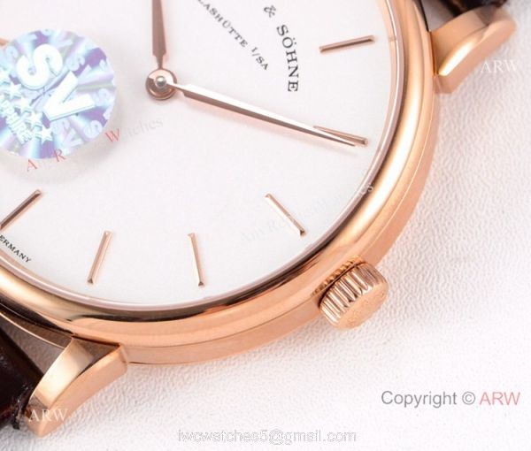 Copy A.Lange Sohne Saxonia Thin Swiss 2892 Watch White Face Rose Gold 5