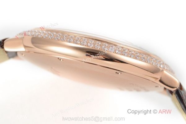 (CR) Swiss Grade 1 Ballon Bleu De Cartier Copy Watch Brown Leather Strap 5