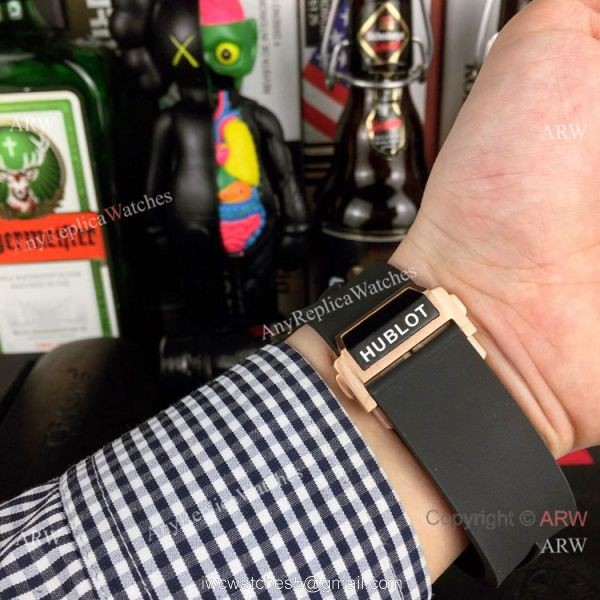 New Hublot Big Bang SANG BLEU II Watches Rose Gold Black Bezel 5