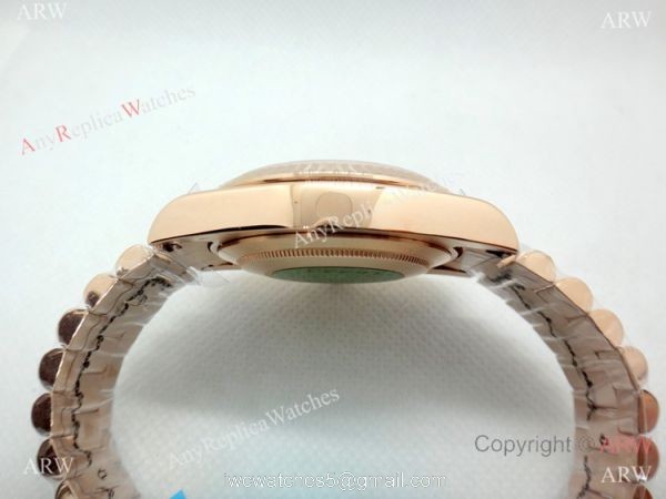 Replica Presidential Rolex Day Date 40mm Rose Gold Black Onyx Dial Watch 5
