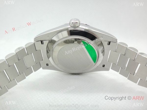 (EW) Replica Rolex DayDate II Stainless Steel Silver Face Watch Swiss ETA3255 5