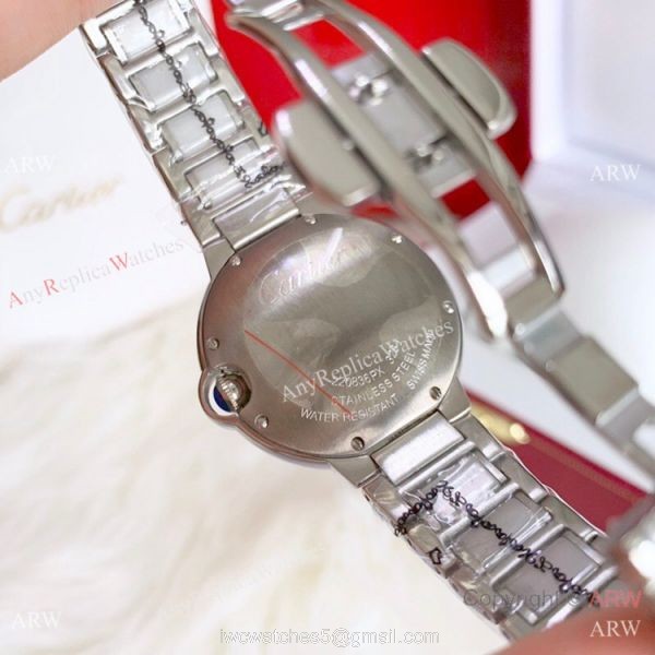 Copy Cartier Ballon Bleu SS Diamond Leopard Watch Swiss Quality 5