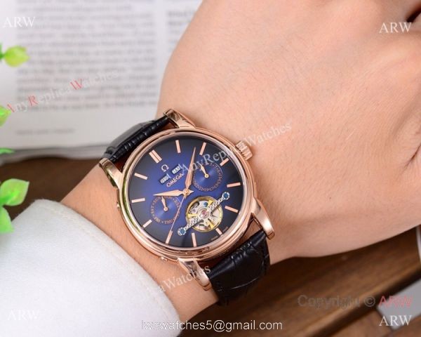 Buy Replica Omega Grand Complications Watches SS Brown Leather Strap 5