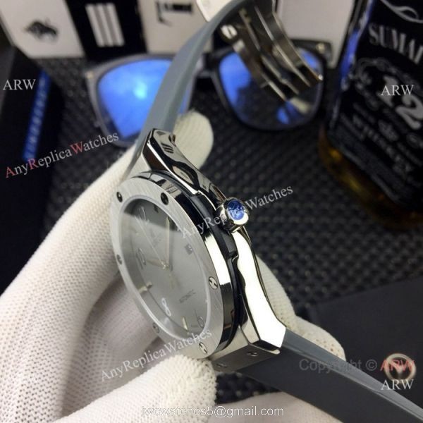Clone Hublot Classic Fusion Automatic Watch SS Black Rubber Band 5