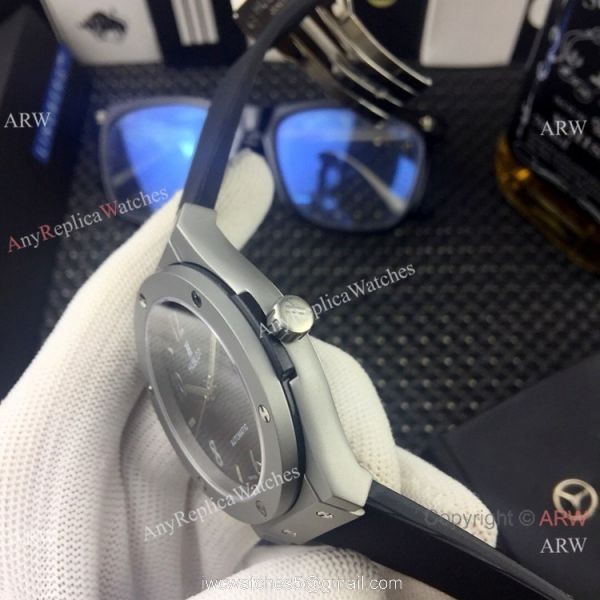 New Replica Hublot Classic Fusion Sand Case Silver Dial Watch 5