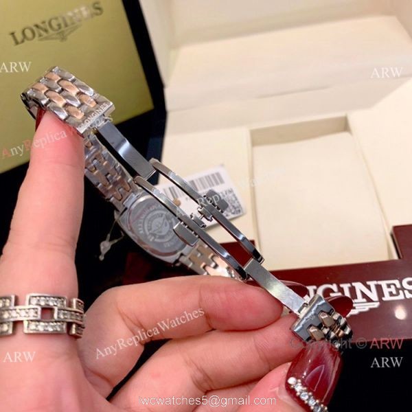 Copy Longines Equestrian Lady Watch Diamond Bezel White Roman Dial 5