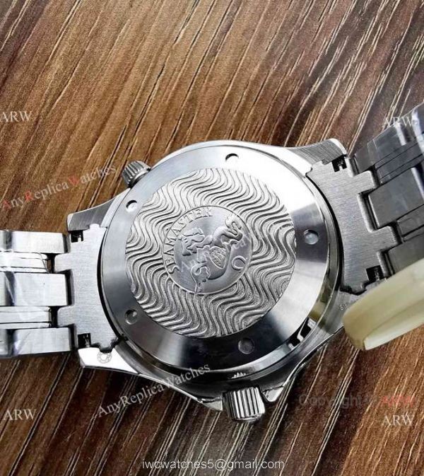 Copy Omega Seamaster Diver 300M James Bond Replica Watch Stainless Steel Blue Bezel 5
