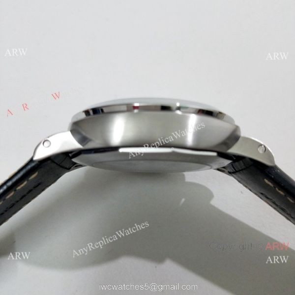 Officine Panerai Luminor GMT PAM320 Copy Watch SS Black Dial 5