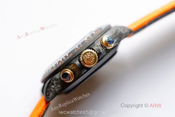1:1 Best Edition Rolex Daytona Carbon Fiber Orange Rubber Strap Watch 7750 Movement 5