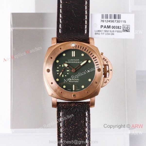 (VS) 1-1 Swiss Copy Panerai Luminor Submersible P9000 Bronzo Watch Pam382 5