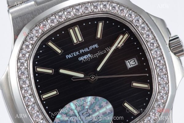 OE Factory Best Replica Patek Philippe 5711 G Nautilus SS Diamond Watches 5