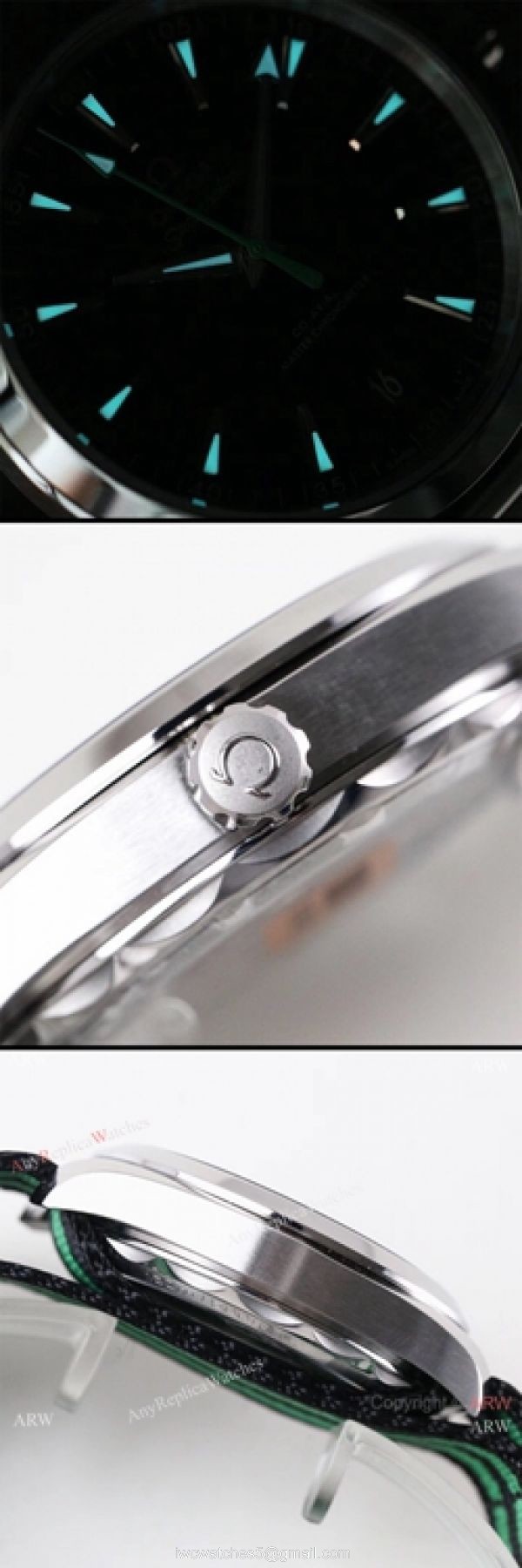 VS Factory Omega Seamaster Aqua Terra Master 150m Replica Watch Black Dial Nato Strap 5