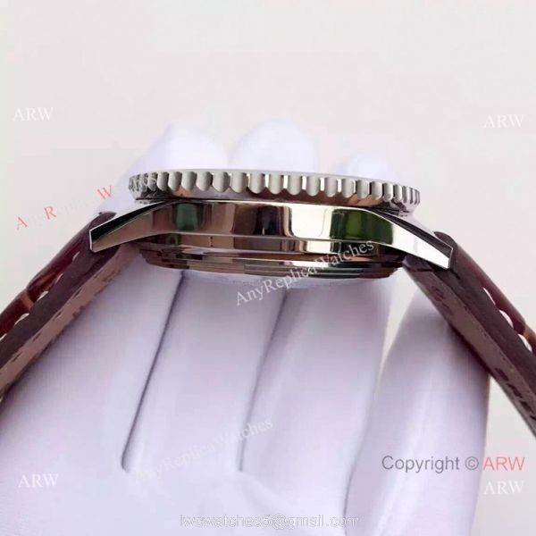 JF FACTORY Breitling Navitimer 01 Men Watch White Dial Brown Leather Strap 5