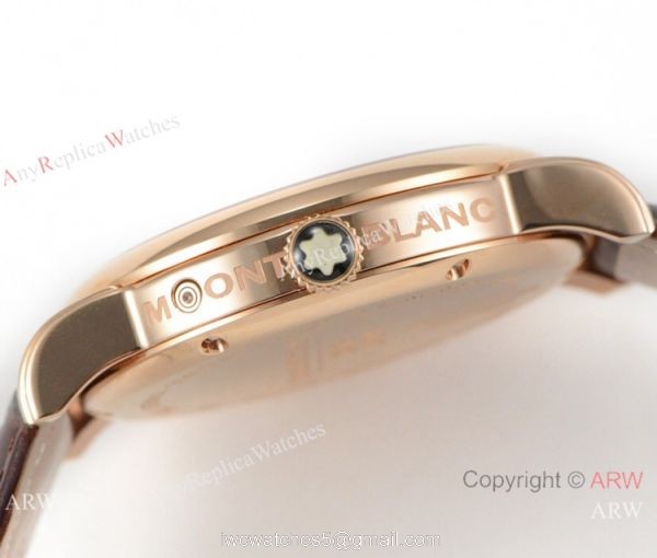 VF Factory Fake Montblanc Star Legacy Moon Rose Gold White Face Watch 5