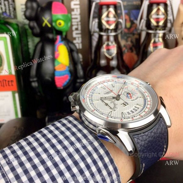 New Copy Parmigiani Fleurier SS Blue Chronograph Dial Watches 45mm 5