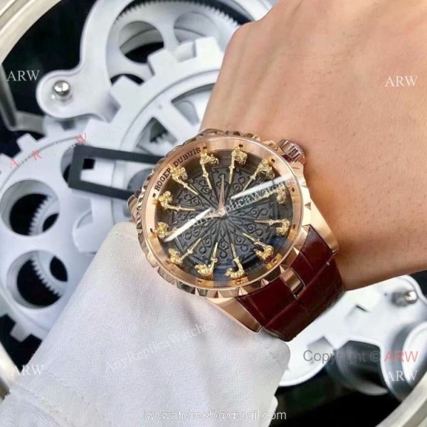 New Roger Dubuis Excalibur RDDBEX0495 Automatic Watch Rose Gold 5