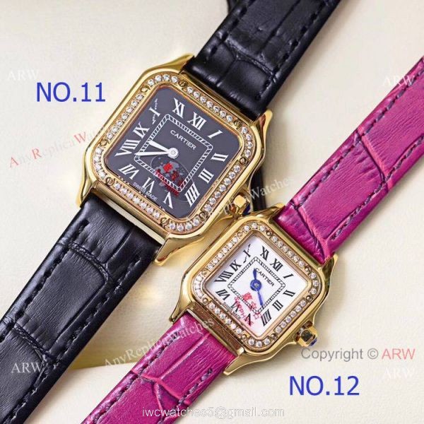 Copy Cartier Panthere de 2-Tone Black Face Quartz Watch 27mm 22mm 5