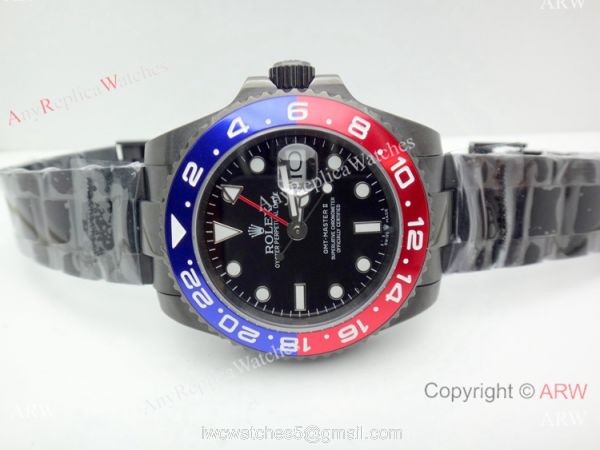 All Black Rolex Replica GMT-MASTER II Watch Pepsi Ceramic Bezel 5