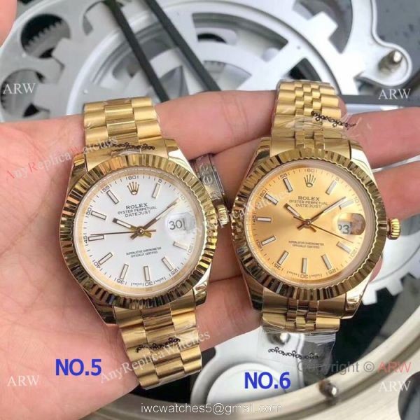 Fake Rolex Oyster Perpetual Datejust Yellow Gold Men 40mm Watch 5